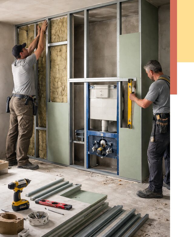 Установка сантехнических перегородок в Александрове от 9104 руб. | ОТДЕЛОЧНИК-Лкн