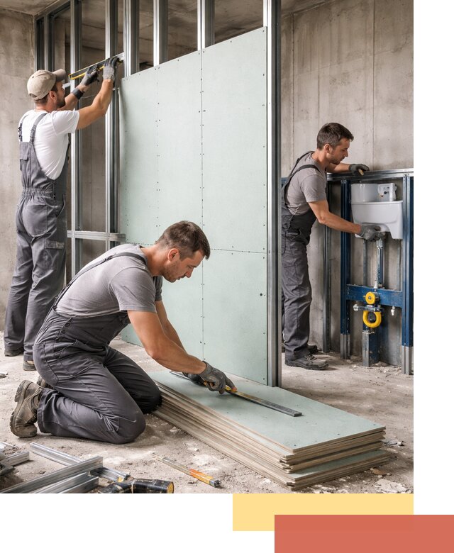 Монтаж и ремонт сантехнических перегородок в Александрове