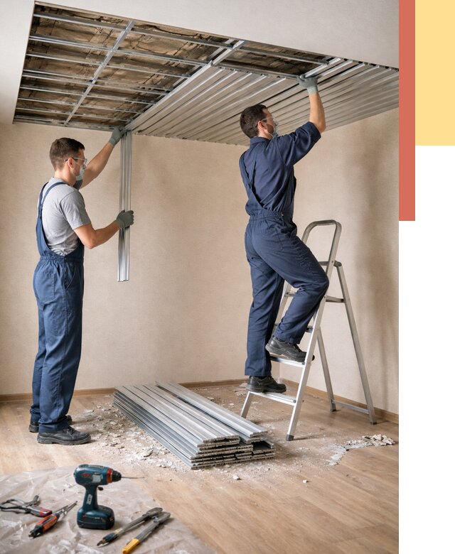 Демонтаж реечного потолка в Александрове от 4820 руб. быстро и недорого | ОТДЕЛОЧНИК-Лкн