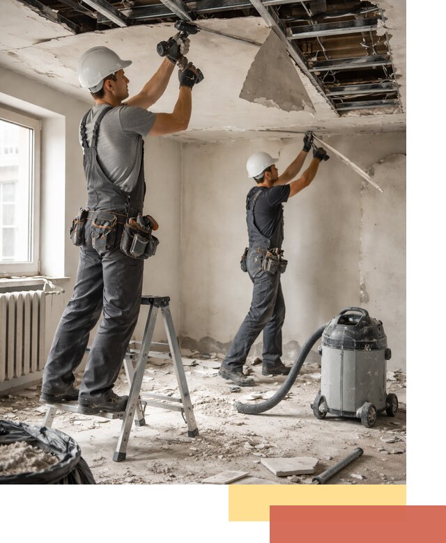 Демонтаж гипсокартонного потолка в Александрове быстро и аккуратно