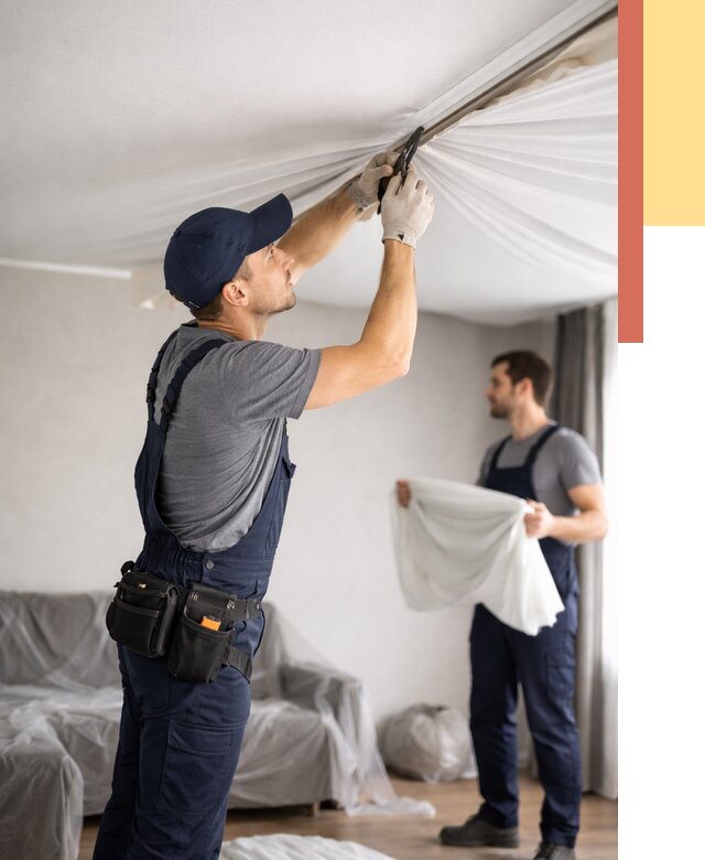 Демонтаж натяжного потолка в Александрове от 4820 руб. — снятие и разбор под ключ | ОТДЕЛОЧНИК-Лкн