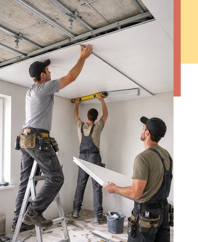 Монтаж потолка из ПВХ панелей в Александрове от 3749 руб./м2 — быстро и недорого | ОТДЕЛОЧНИК-Лкн