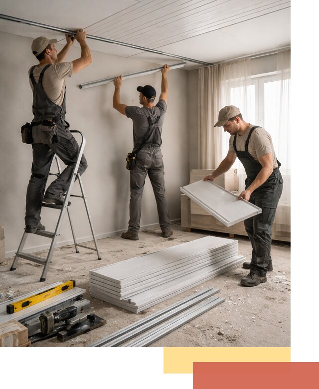 Монтаж потолка из ПВХ панелей в Александрове оперативно и качественно