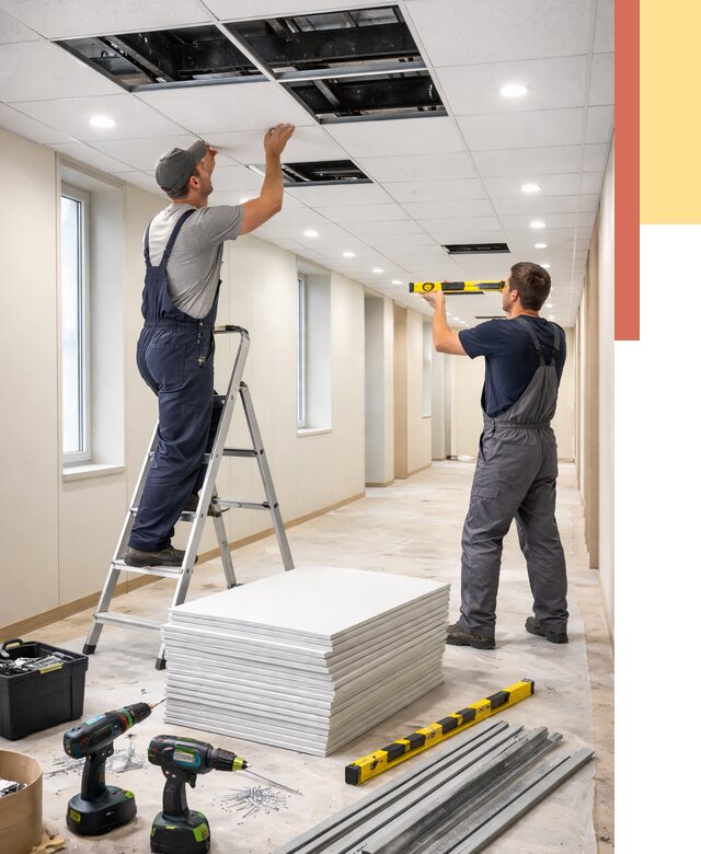 Ремонт потолка Армстронг в Александрове от 4820 руб. — быстро и недорого | ОТДЕЛОЧНИК-Лкн