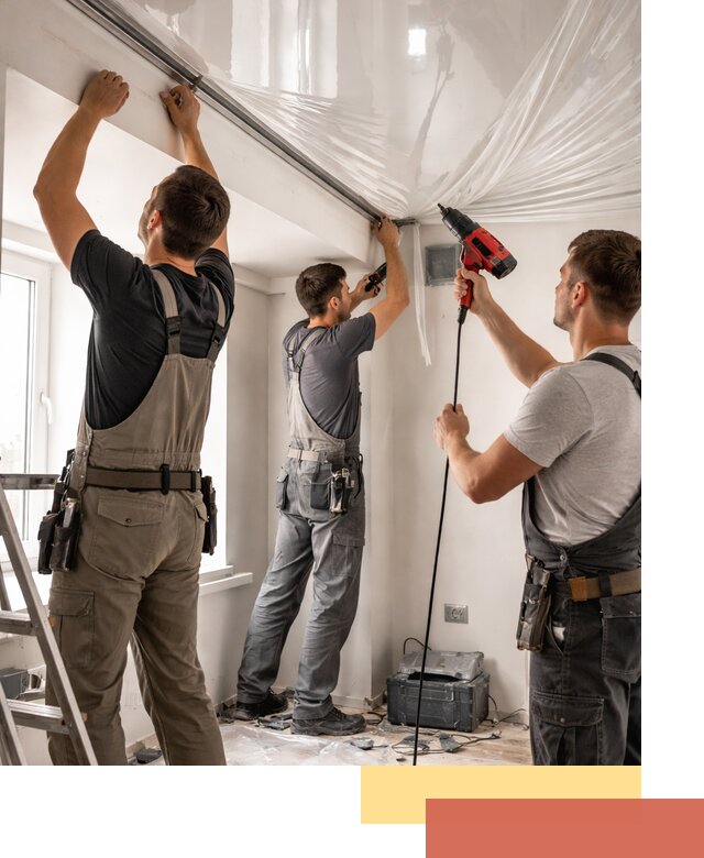 Монтаж глянцевого натяжного потолка в Александрове быстро и качественно