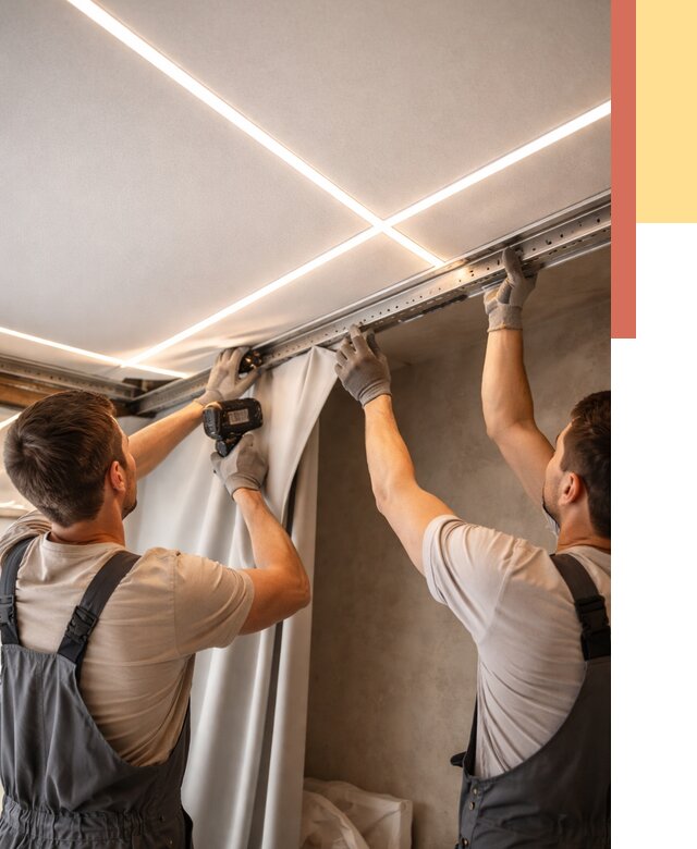 Монтаж натяжного потолка со световыми линиями в Александрове от 1285 руб. | ОТДЕЛОЧНИК-Лкн