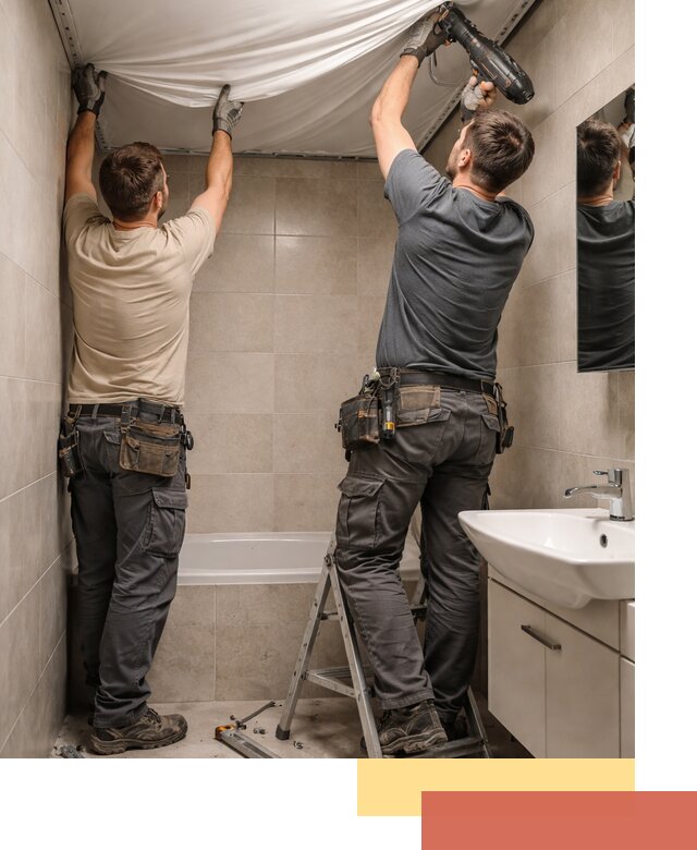 Монтаж натяжного потолка в ванной в Александрове быстро и качественно