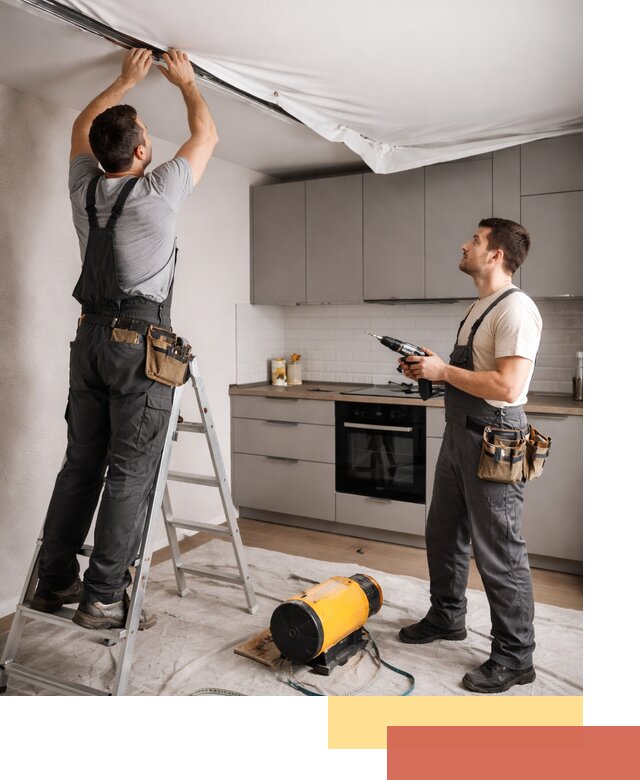 Монтаж натяжного потолка на кухне в Александрове