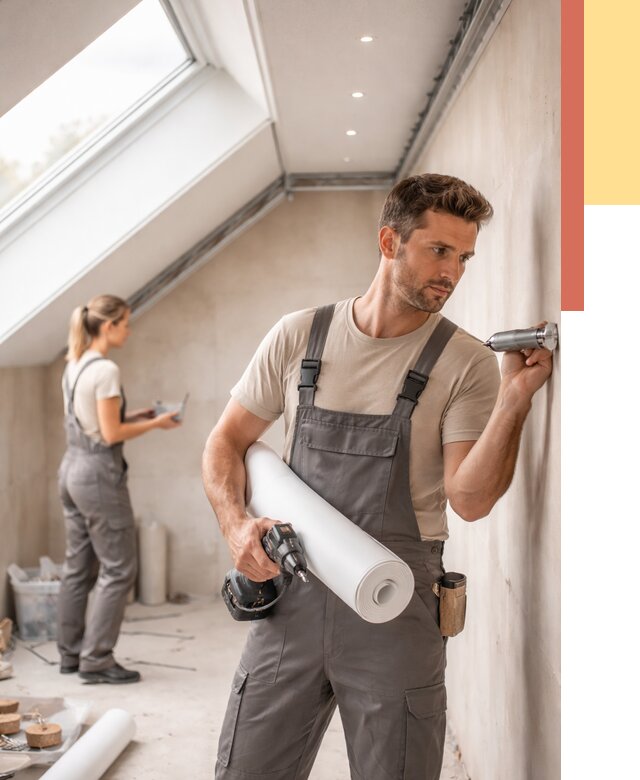 Монтаж натяжного потолка на мансарде в Александрове от 3749 руб. | ОТДЕЛОЧНИК-Лкн