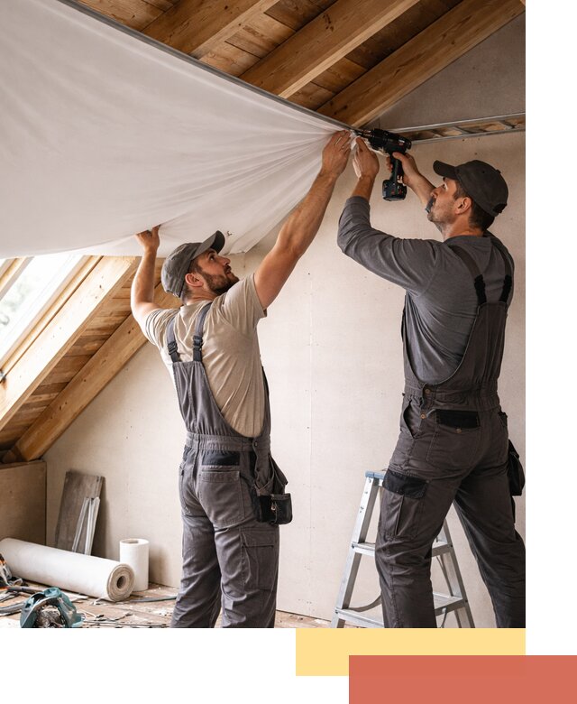 Монтаж натяжного потолка в мансарде в Александрове