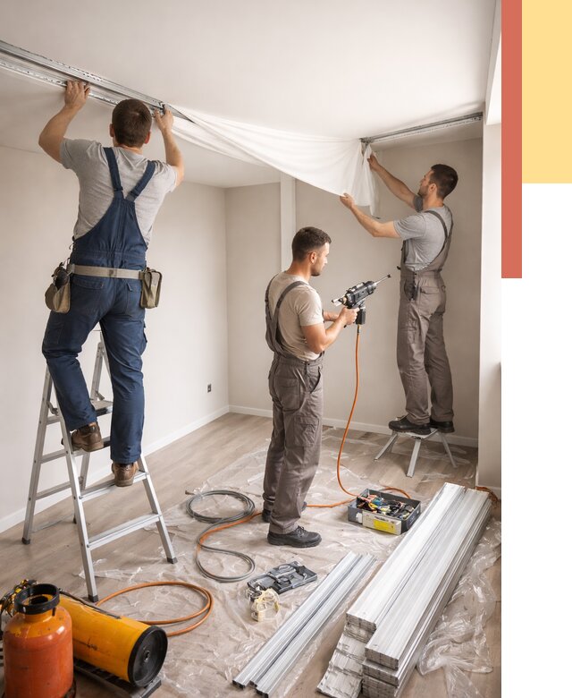 Монтаж натяжного потолка в студии в Александрове от 5891 руб. — быстро и недорого | ОТДЕЛОЧНИК-Лкн