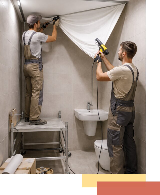 Монтаж натяжного потолка в санузле в Александрове