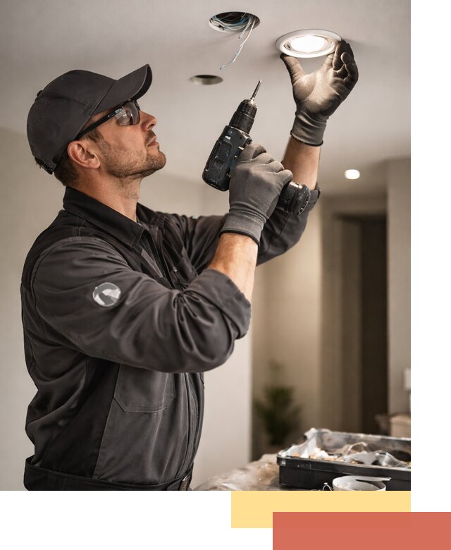 Установка точечных светильников в натяжной потолок в Александрове