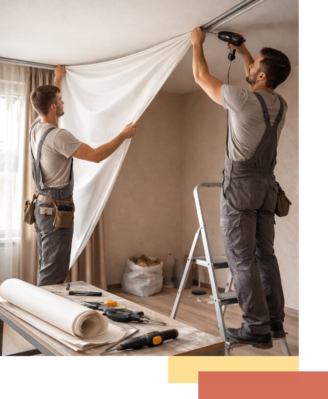 Замена полотна натяжного потолка в Александрове быстро и качественно