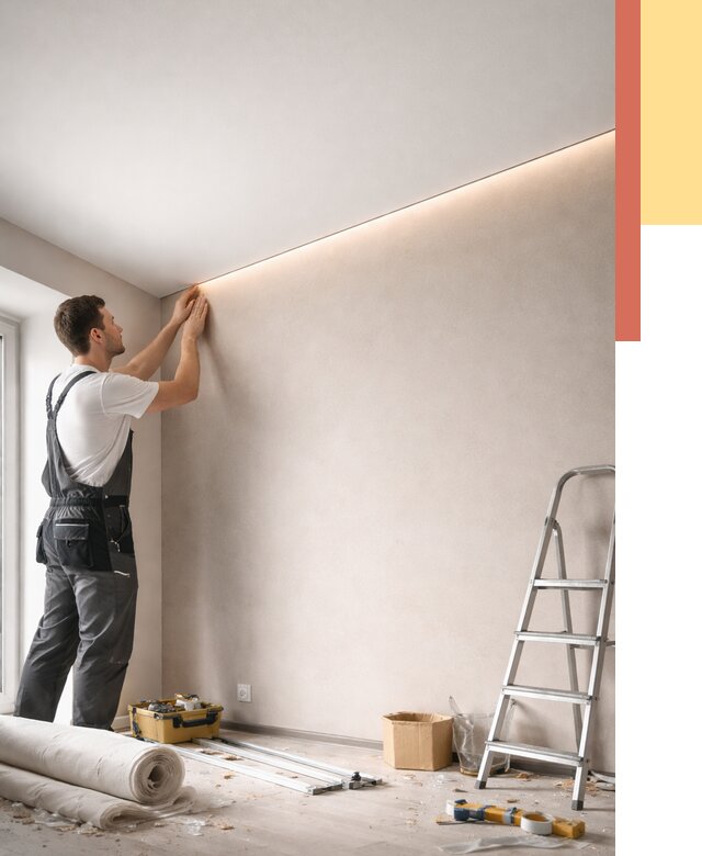 Теневые натяжные потолки в Александрове от 8783 руб. под ключ | ОТДЕЛОЧНИК-Лкн