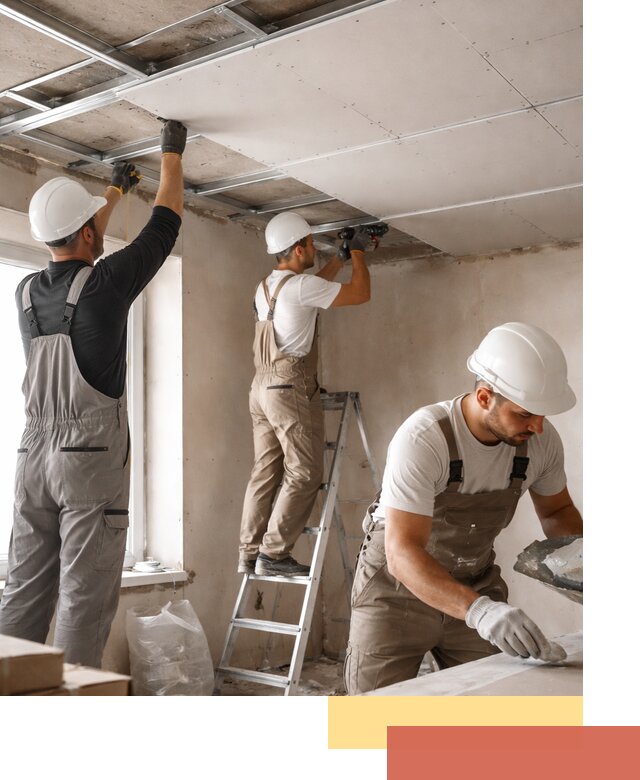 Одноуровневый потолок из гипсокартона в Александрове — монтаж и отделка