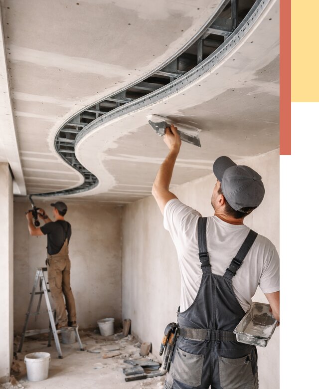 Криволинейный потолок из гипсокартона в Александрове от 2249 руб./м2 | ОТДЕЛОЧНИК-Лкн