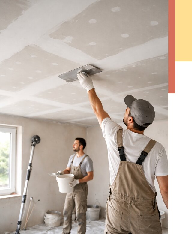 Шпаклевка потолка из гипсокартона в Александрове от 3428 руб./м2 — услуги под ключ | ОТДЕЛОЧНИК-Лкн