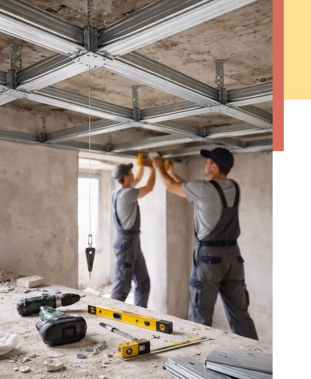 Монтаж каркаса потолка из профиля в Александрове от 4820 руб. — услуги ОТДЕЛОЧНИК-Лкн