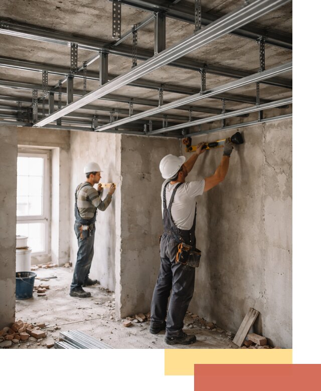 Монтаж каркаса потолка из профильного профиля в Александрове