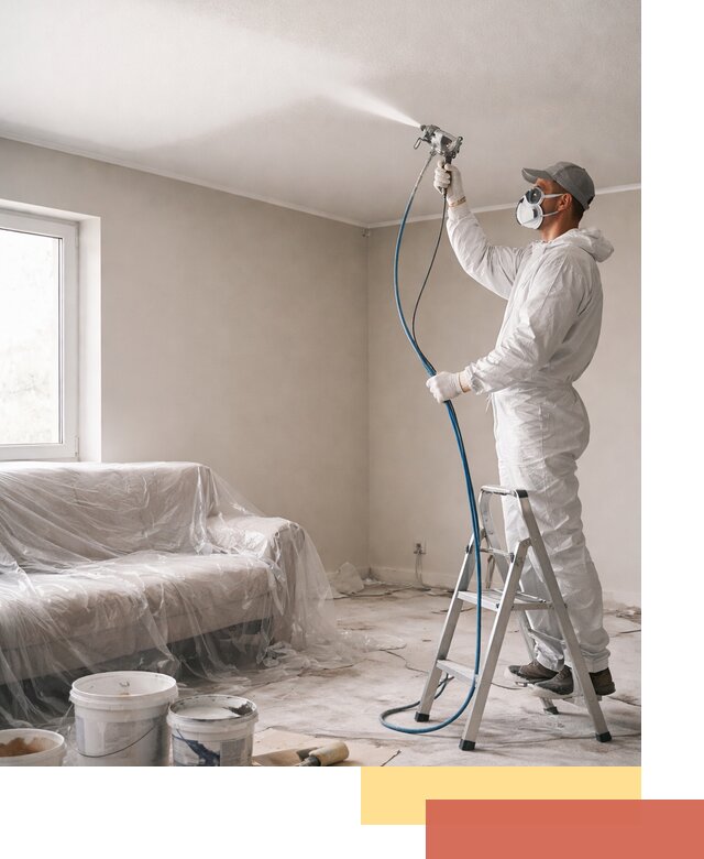 Покраска потолка краскопультом в Александрове быстро и качественно